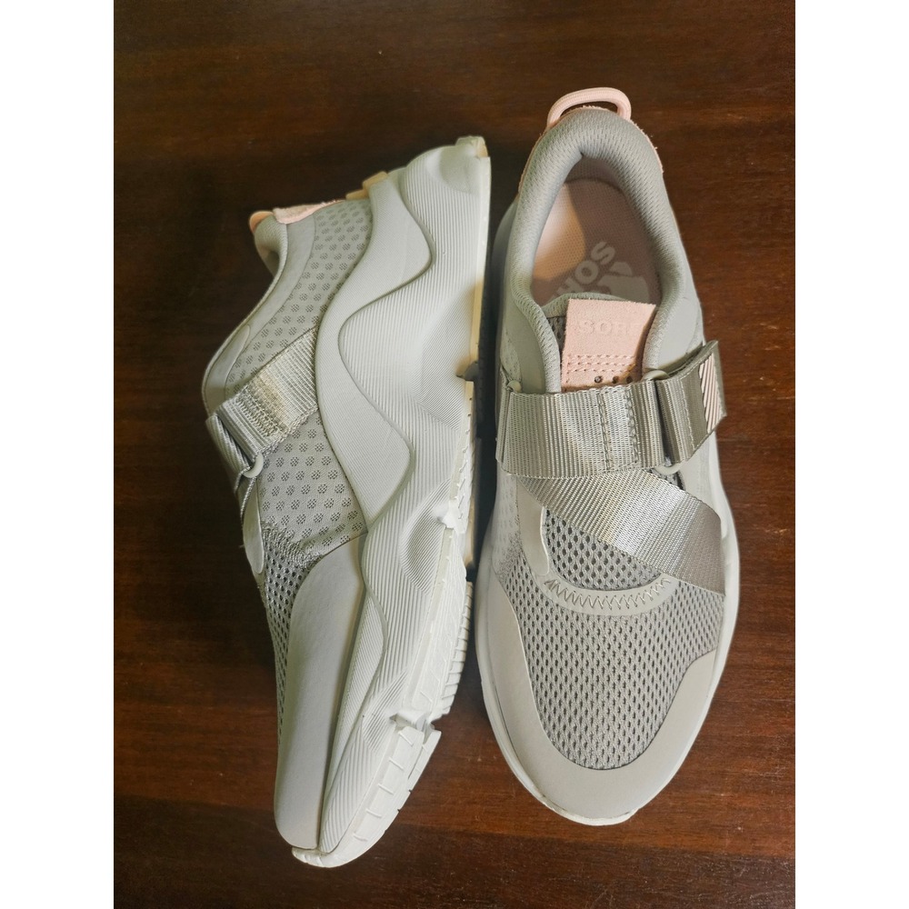 Sorel Kinetic Impact Strap Sneakers Women Size 8 Grey Pink Breathable Mesh Shoes - Picture 9 of 10